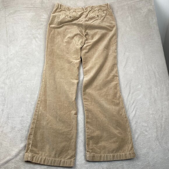 J.Crew Womens Pants Size 6 Low Fit Khaki Velour Flared Leg Classic Casual Retro - Picture 15 of 15